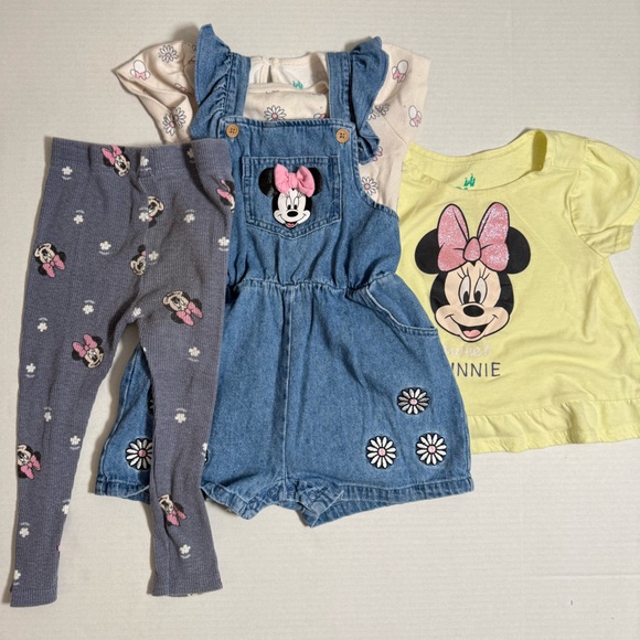 Disney Other - Disney Minnie Mouse Denim and Yellow Outfit Set